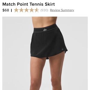 Like new alo tennis skirt